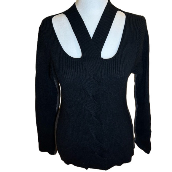 Liverpool Los Angeles Women’s Cable Twist Sweater black & grey size M - Picture 3 of 10